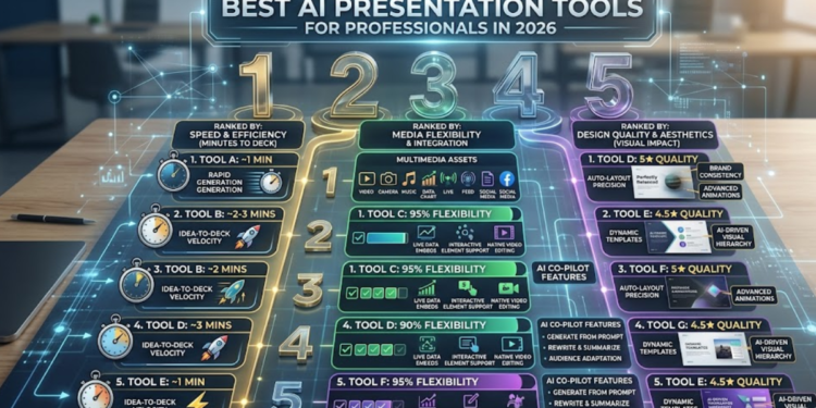 Best AI Presentation Tools for Professionals in 2026: Ranked by Speed, Media Flexibility, and Design Quality