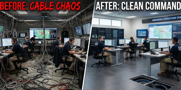 Cable Chaos to Clean Command: Why Low-Profile Raised Flooring Transforms Emergency Operations